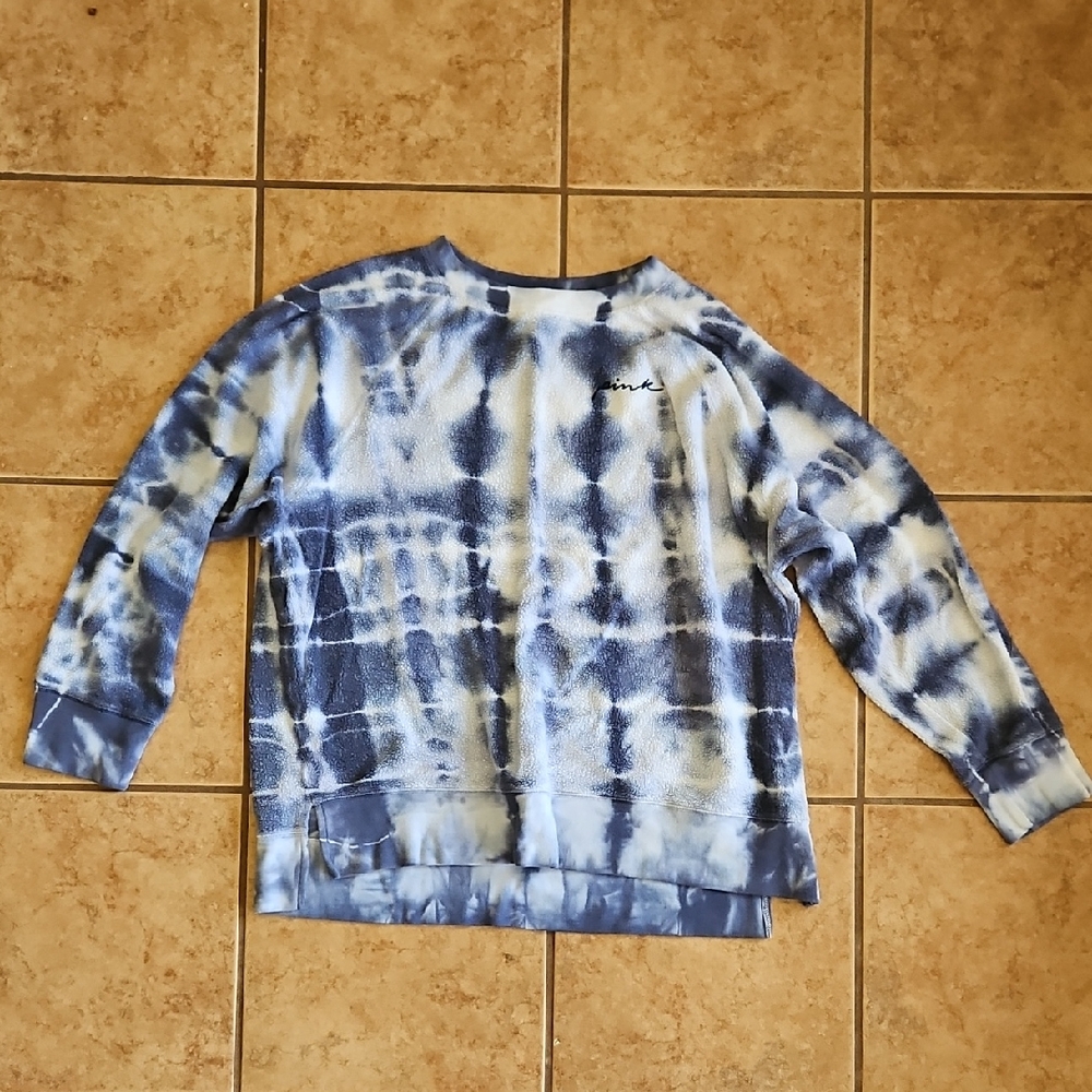 Victoria's Secret PINK Blue Tie-Dye Sweatshirt